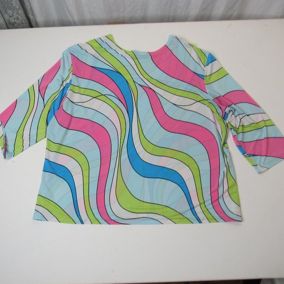 Cactus Flower Women's Retro Groovy Blouse Top - Picture 2 of 6